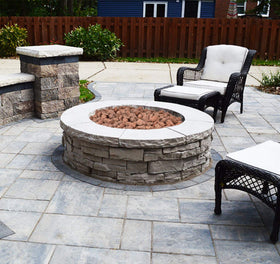 Mr. Fireglass lava rock mulch in garden beds improves coverage and aesthetics
