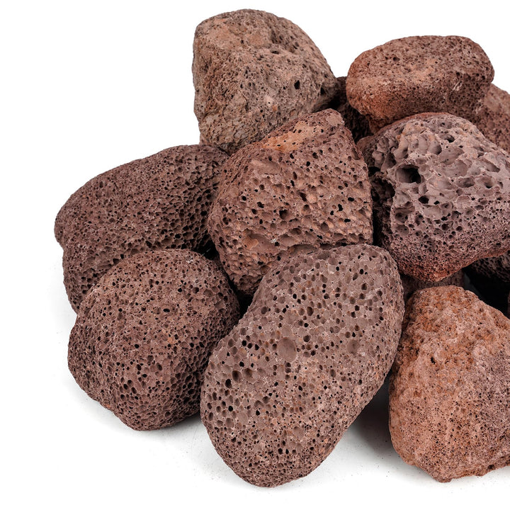 Mr. Fireglass lava rock granules in a fire pit providing even flame dispersion and color