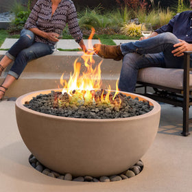 Earthy lava rocks add texture and depth to garden beds and pathways