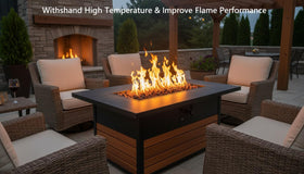 Mr. Fireglass lava rock outdoors decor enhances fireplace ambiance and natural look