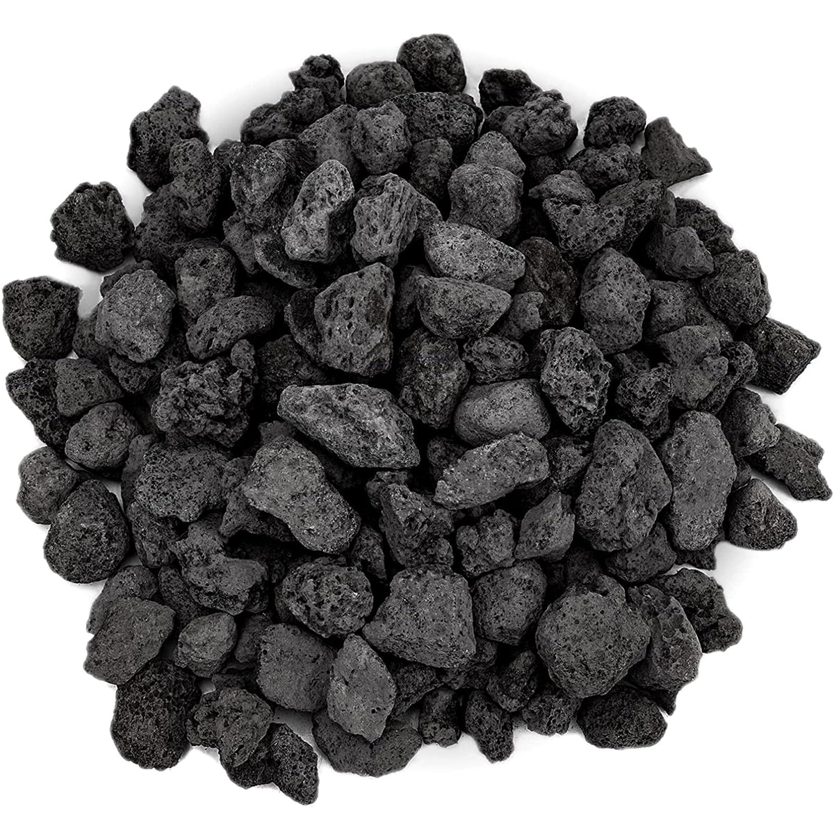 Low-maintenance lava rocks suitable for outdoor spaces