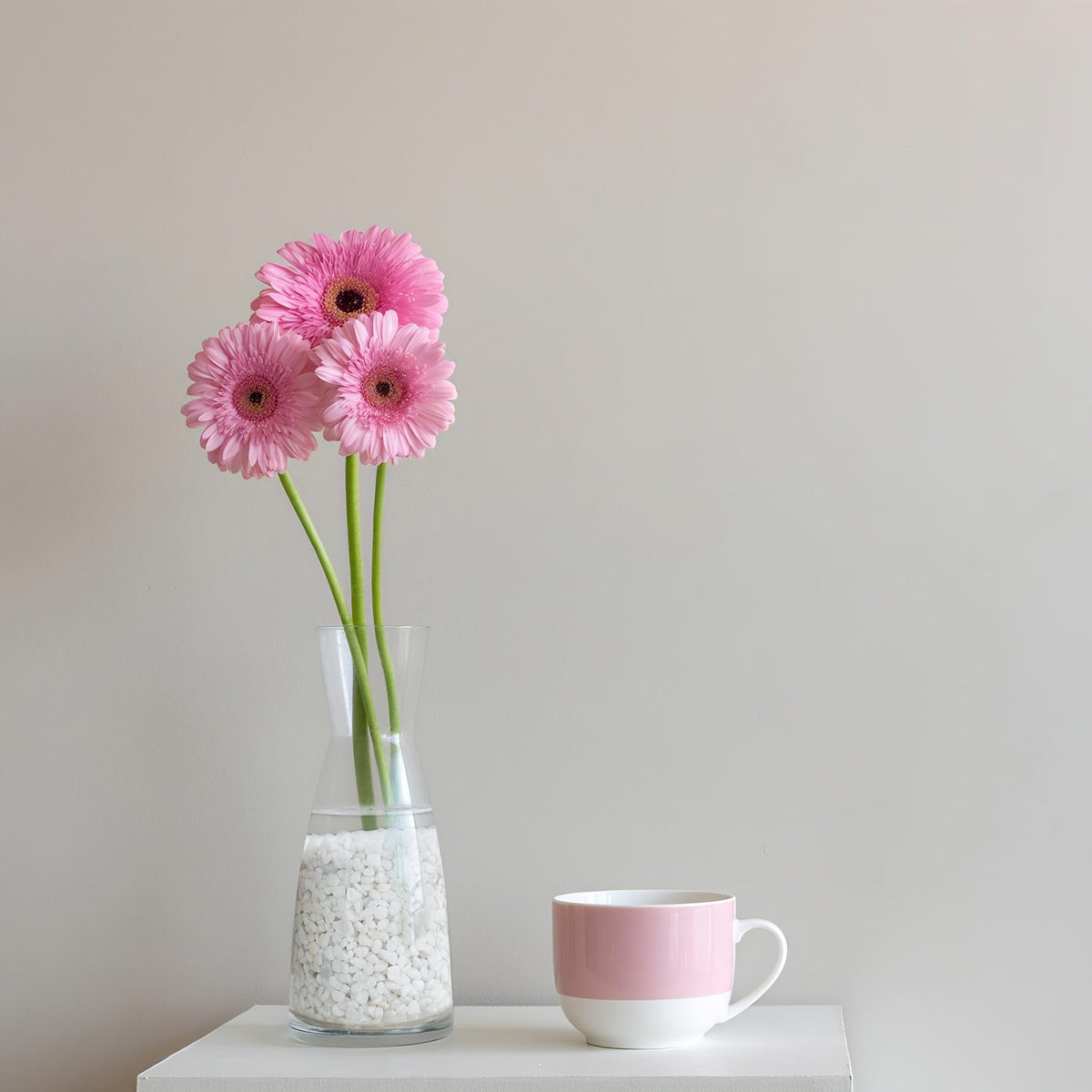 Mr. Fireglass decorative stones add texture to flower arrangements.