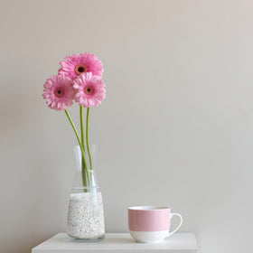 Mr. Fireglass decorative stones add texture to flower arrangements.