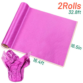 MR FIVE pink floral foil wrap inside view showing clean edges and easy wrapping.