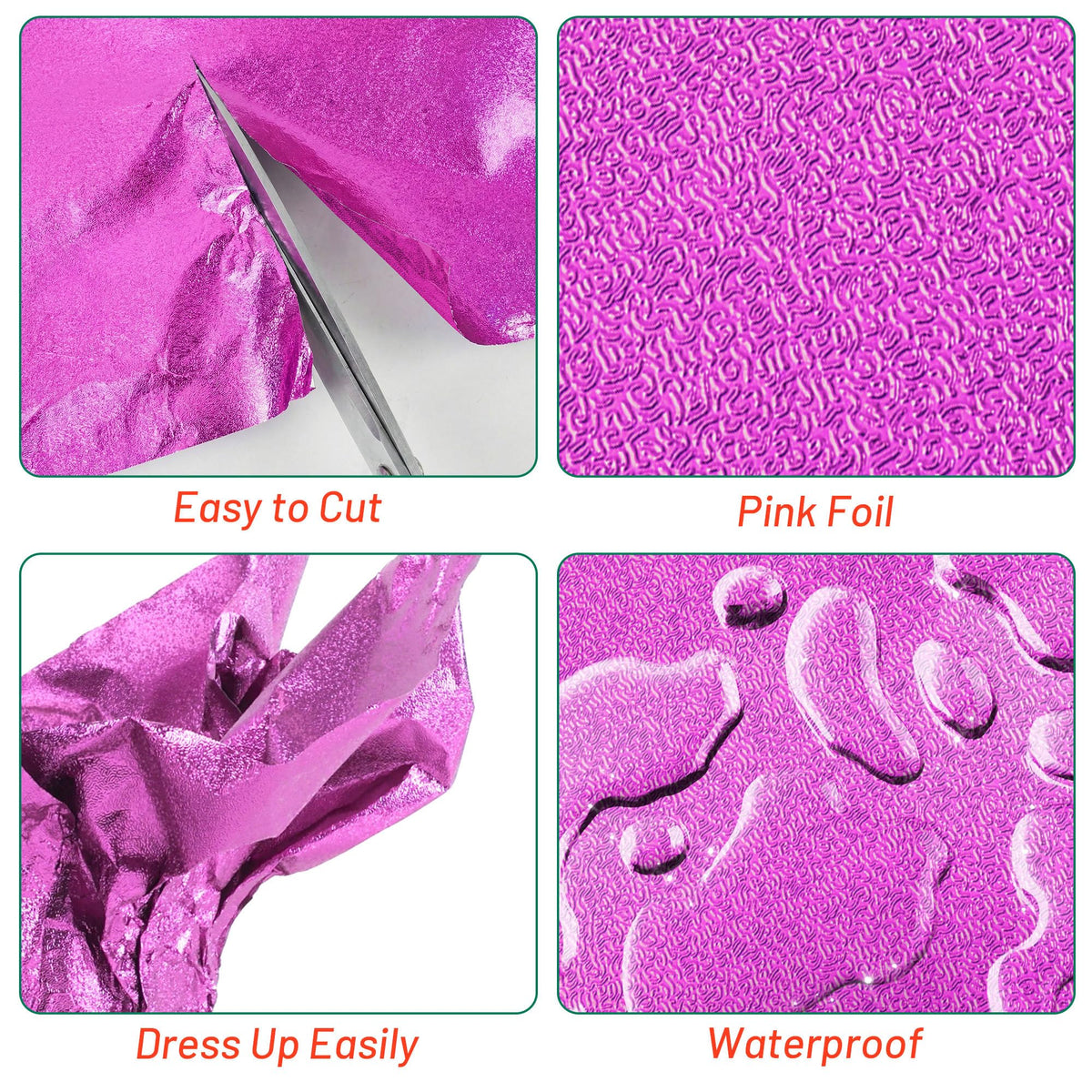 MR FIVE pink metallic foil wrap on a plant adds warm, elegant holiday vibes.