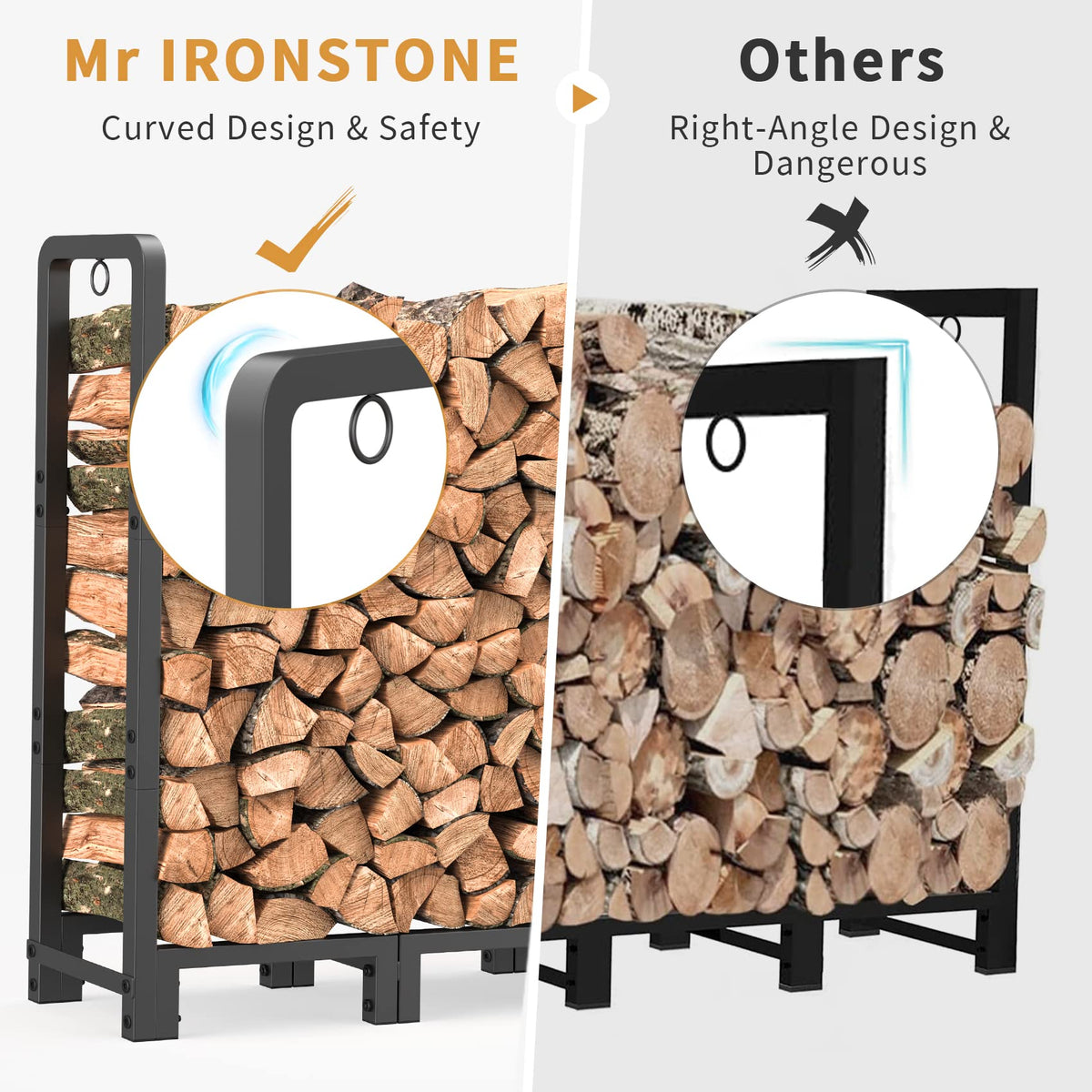 Mr IRONSTONE adjustable rack extended length demonstrates flexible fit for porches and patios
