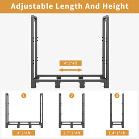 Mr IRONSTONE outdoor firewood rack with weatherproof steel for durable all-season use