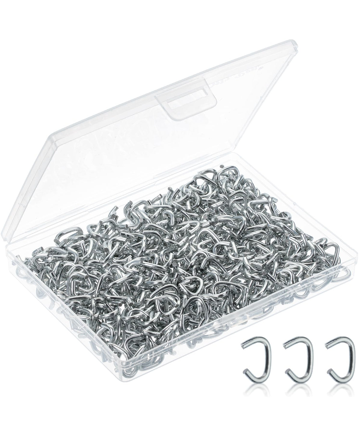 Mr. Pen hog rings three-eighths inch closeup, rust-resistant for upholstery fabrics