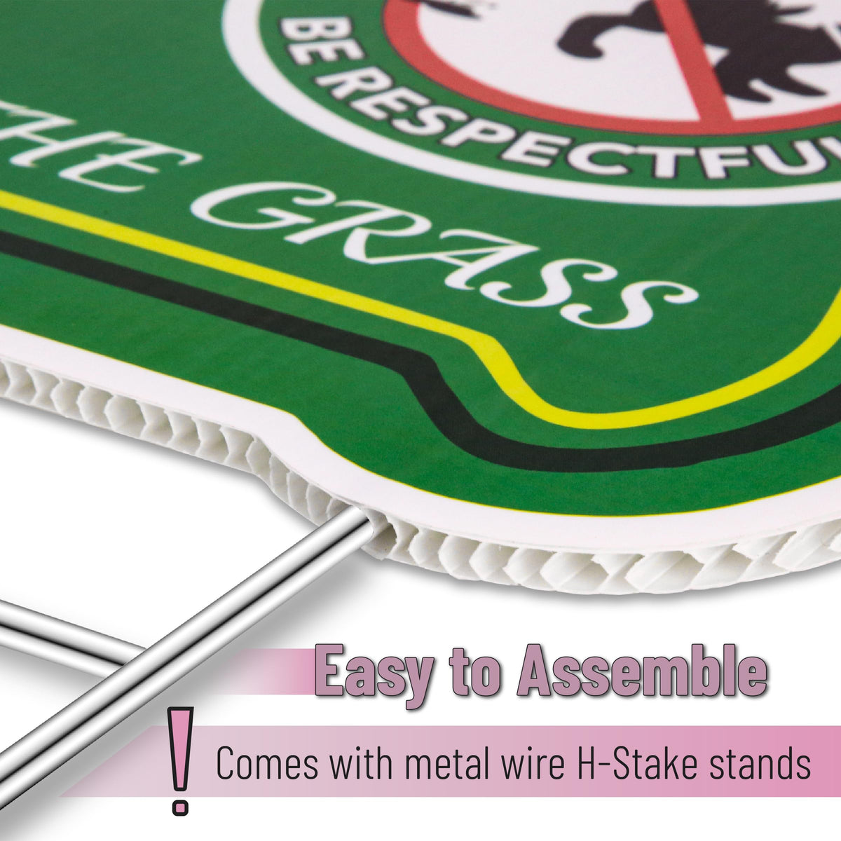 Mr. Pen H-stake design enables quick yard installation.