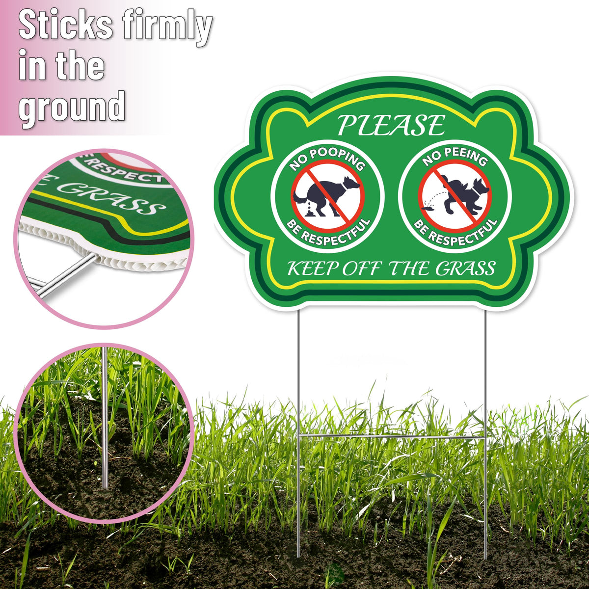 Mr. Pen lawn sign helps keep gardens and walkways respected.