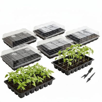 Mr. Pen seed starter tray 5-pack with dome lids supports efficient seed germination
