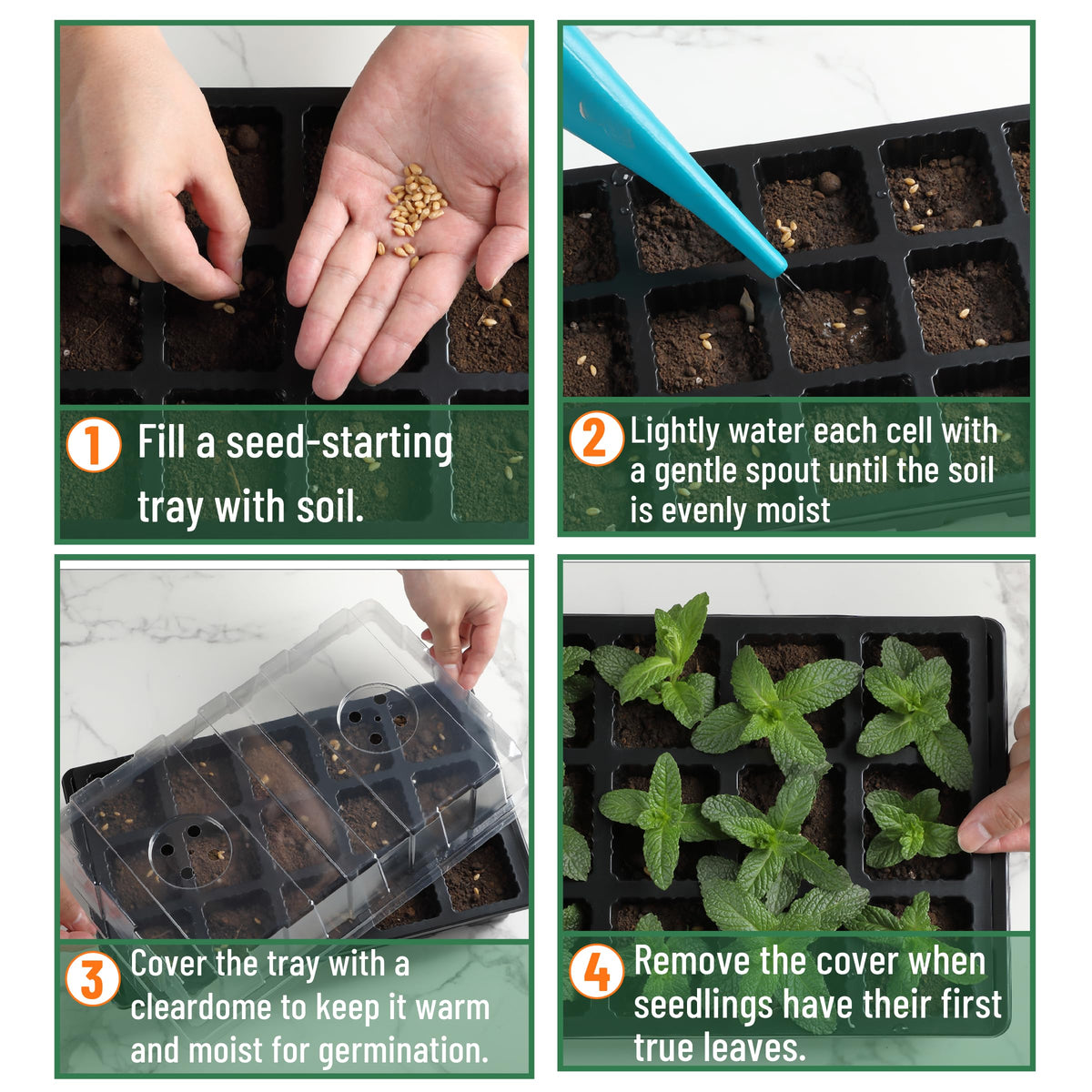 Mr. Pen seed starter tray kit adjustable ventilation on domes