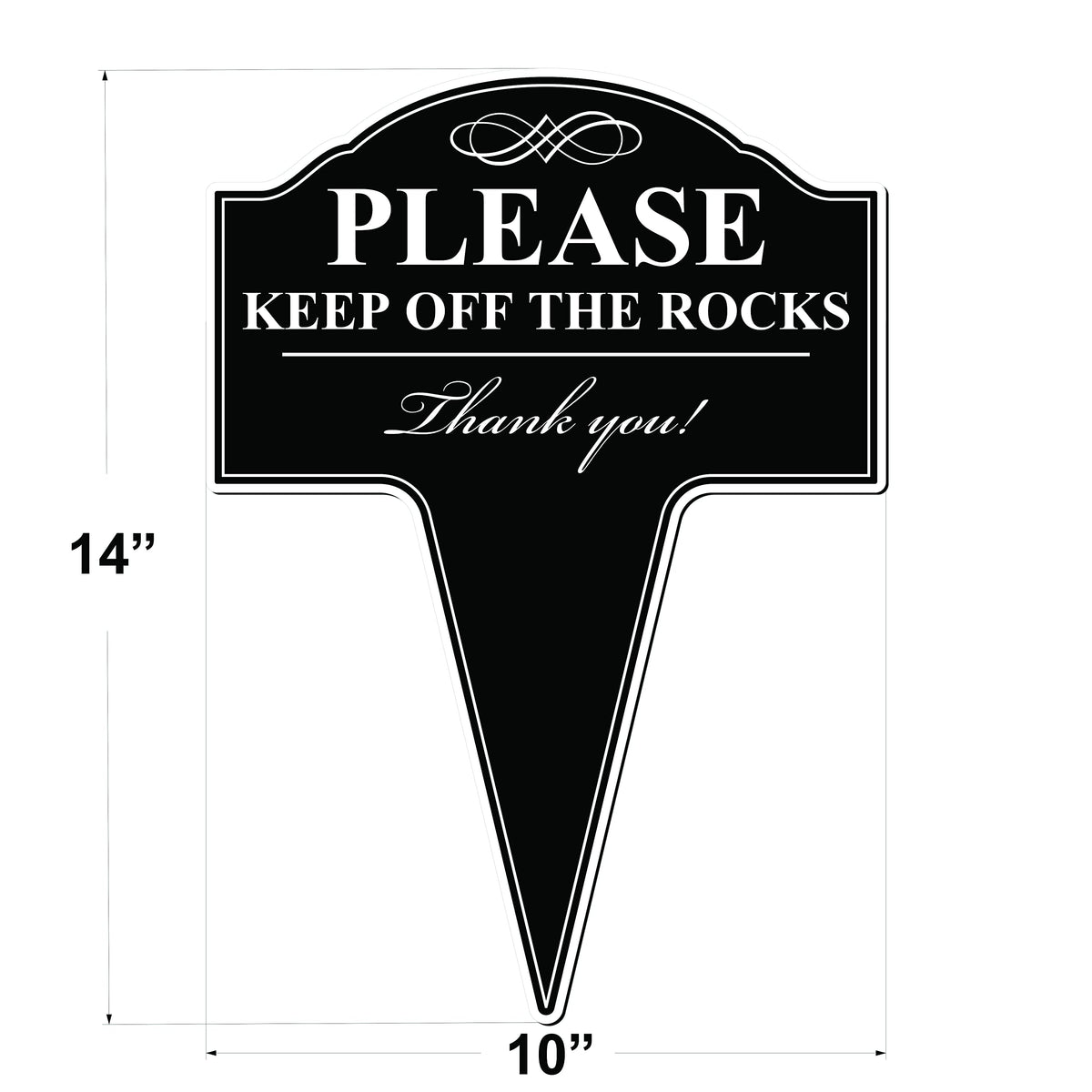 MRC Wood Products Please Keep Off The Rocks yard sign outdoor stake setup for porch or garden