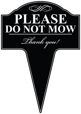 MRC Wood Products front view sign with do-not-mow message; ideal for marking lawn areas.