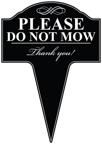 MRC Wood Products front view sign with do-not-mow message; ideal for marking lawn areas.