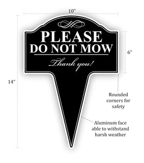 MRC Wood Products side view sign with stake; helps define lawn borders.