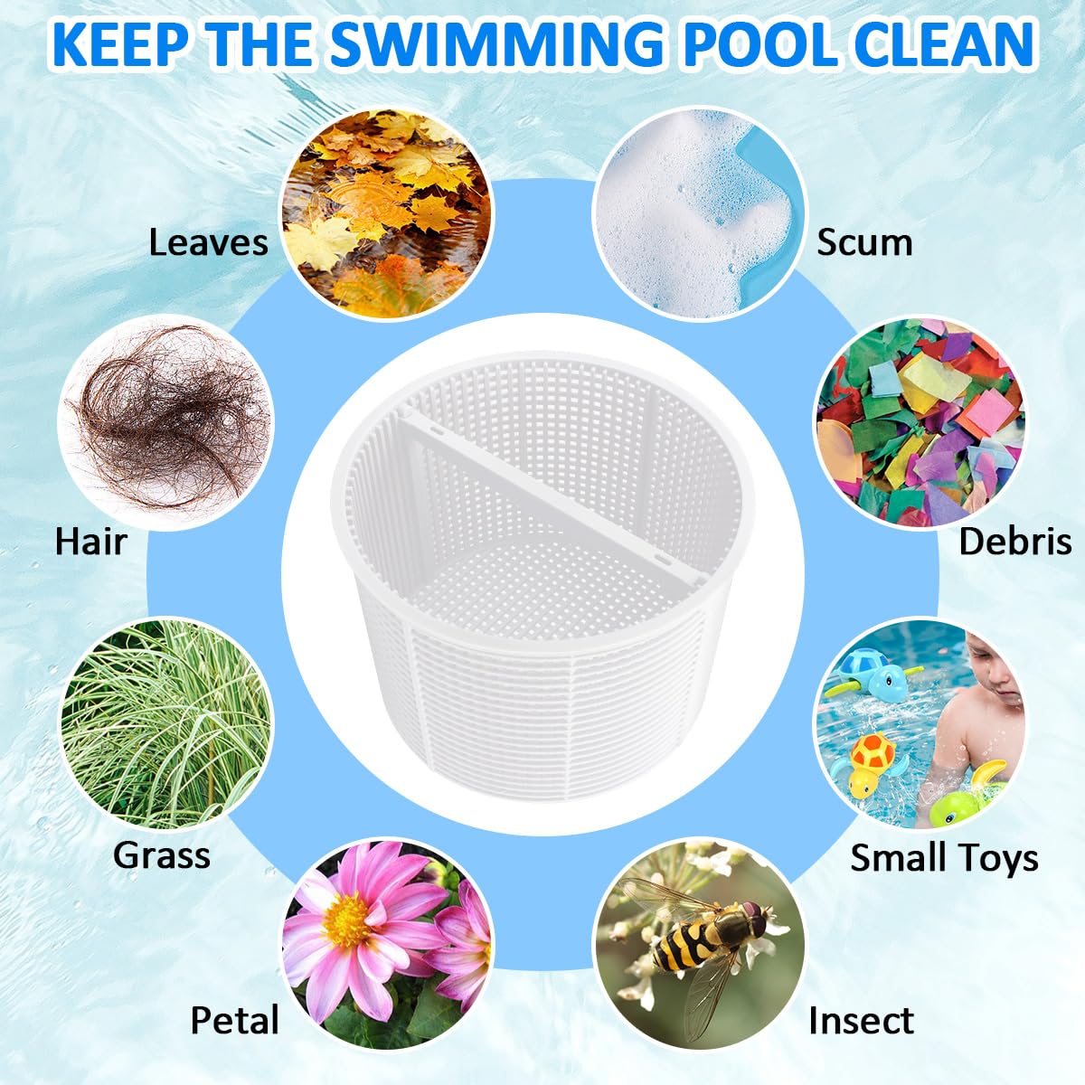 MREEGS SPX1085 skimmer basket with sturdy design reduces filtration strain.