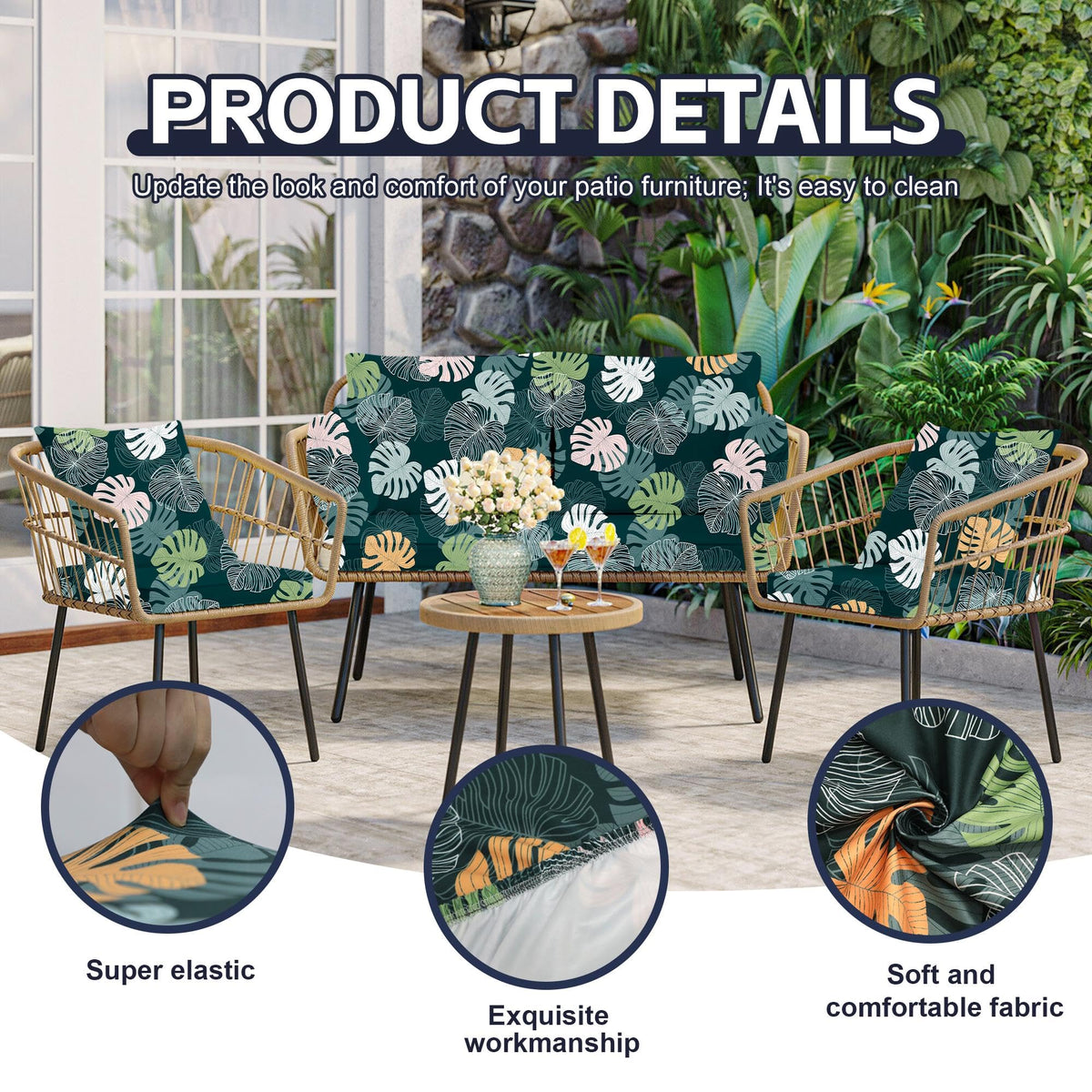 MRGSDL Green Charm outdoor cover visible washability and quick-dry design.
