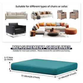 MRGSDL stretch fabric cushion cover close-up showing elasticity and snug fit.