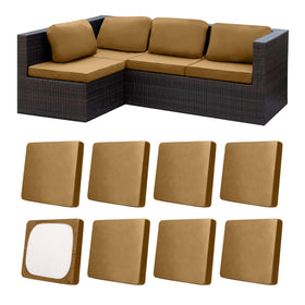 MRGSDL camel patio cushion cover with stretch fabric for a snug fit.