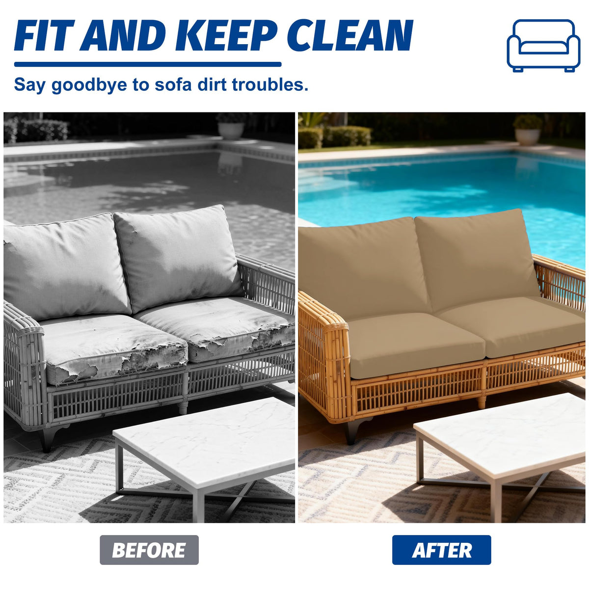 MRGSDL durable poly-spandex fabric provides soft feel and stretch on outdoor furniture