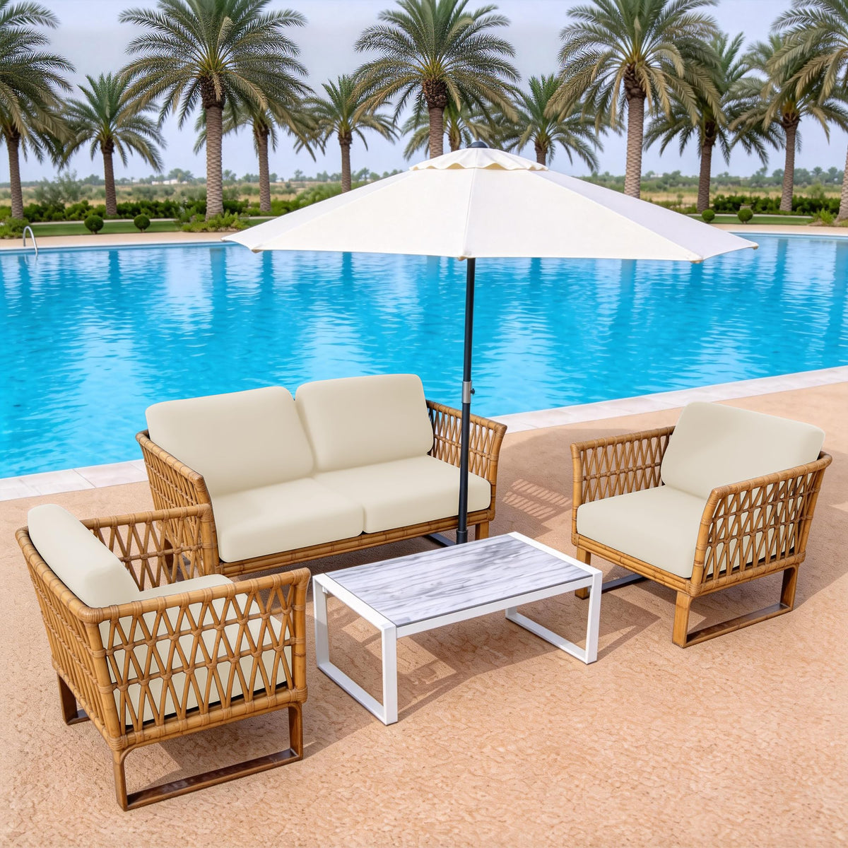 MRGSDL machine-washable cushion cover for quick cleanup after outdoor use.