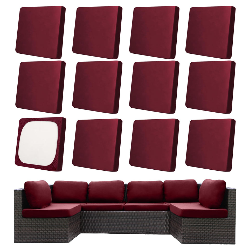 MRGSDL patio cushion cover wine red with stretch fit protects cushions outdoors