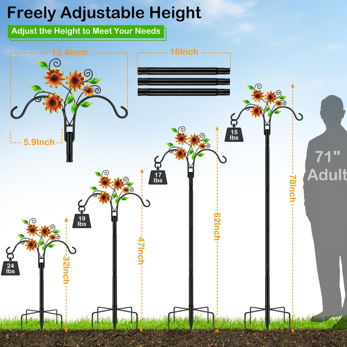 MRHEPHAESTUS 5-prongs base for stable outdoor placements in wind