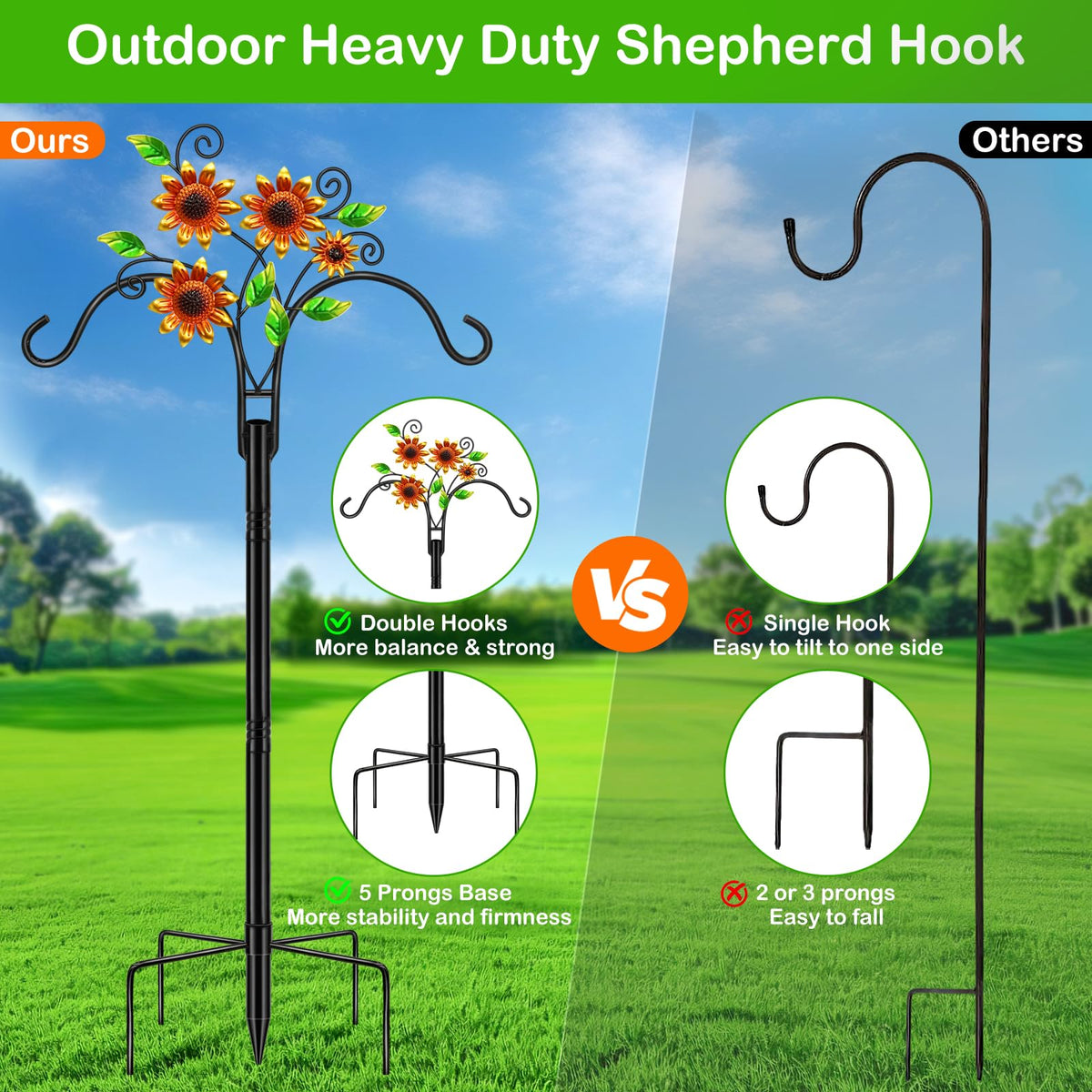 MRHEPHAESTUS bird feeder hooks for outdoors hanging and plant hangers
