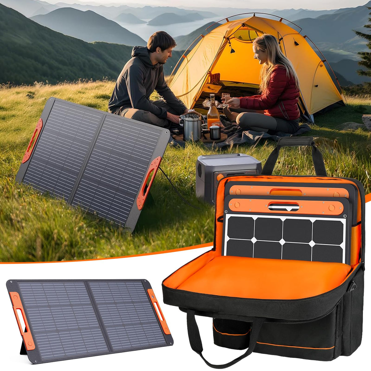 MRINCA pouch with internal pockets keeps cables neatly stored.