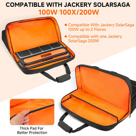 MRINCA bag protects SolarSaga 100X panels during camping trips.