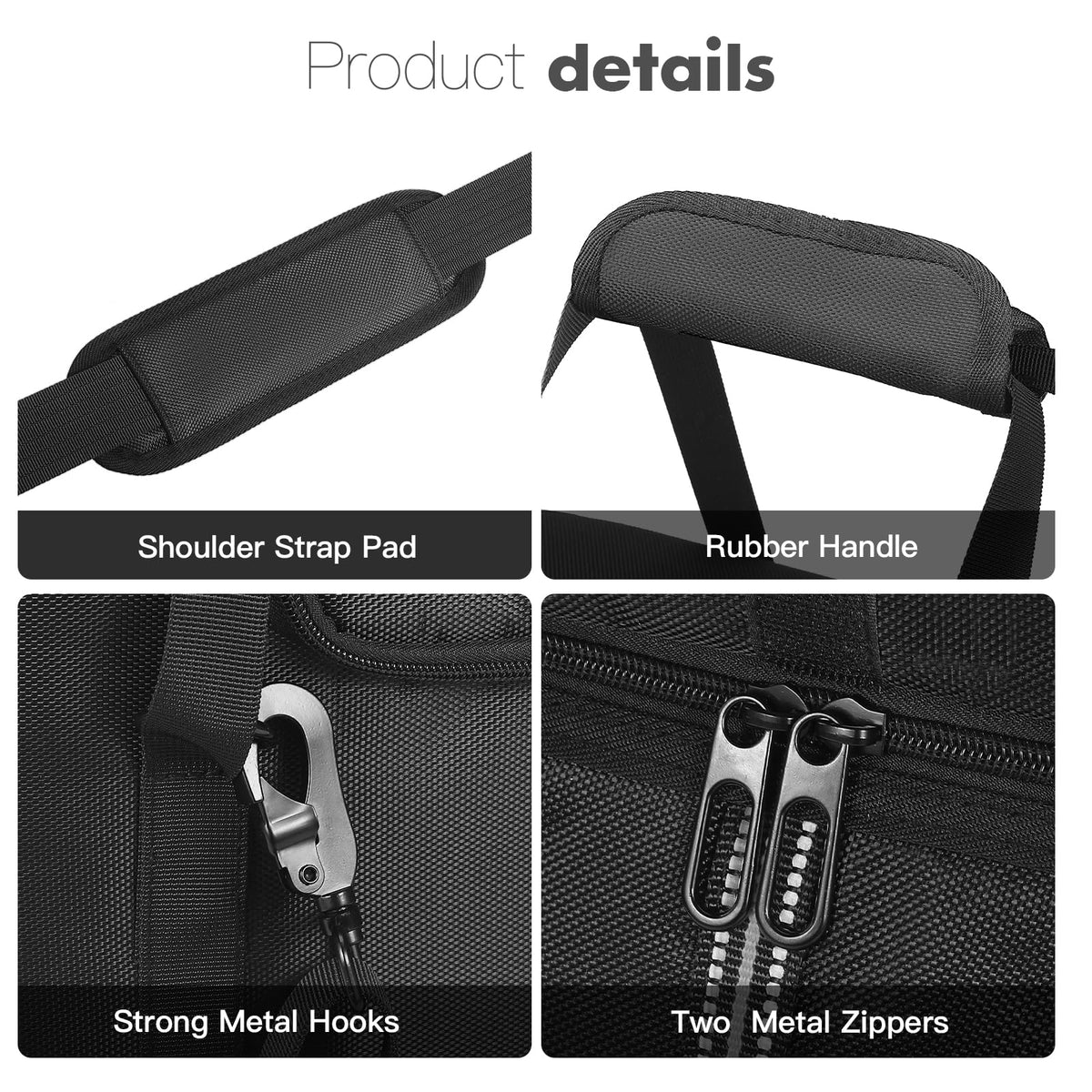 MRINCA padded handle and adjustable strap reduce shoulder strain on long trips