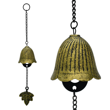 MrMrKura bronze Japanese leaf wind chimes for outdoor ambience and charm.
