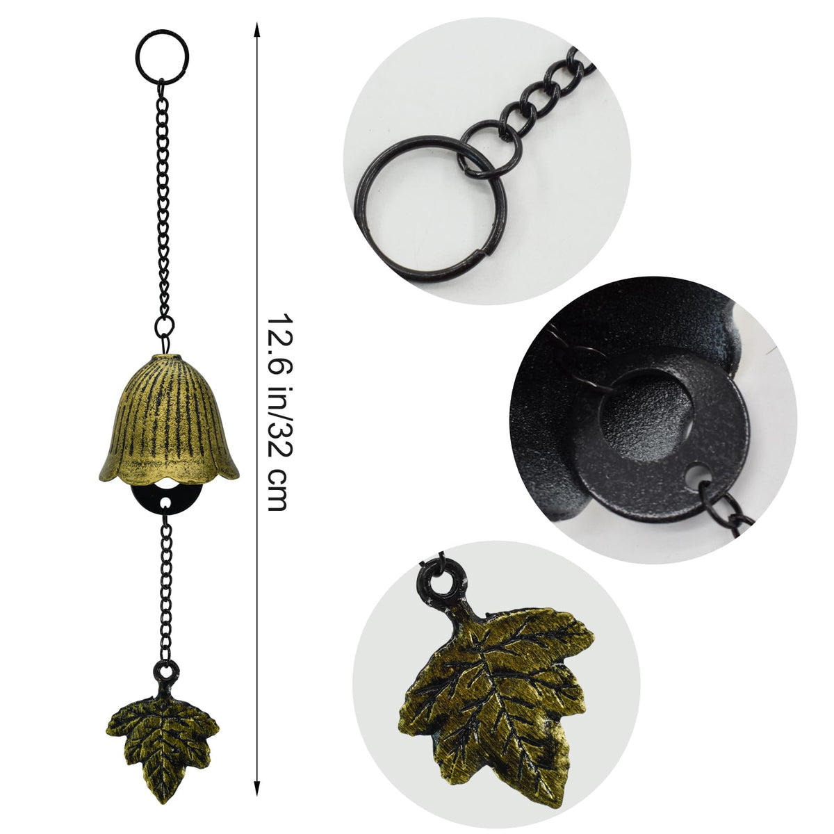 MrMrKura white leaf wind chimes enhancing doors and balconies with gentle tones.