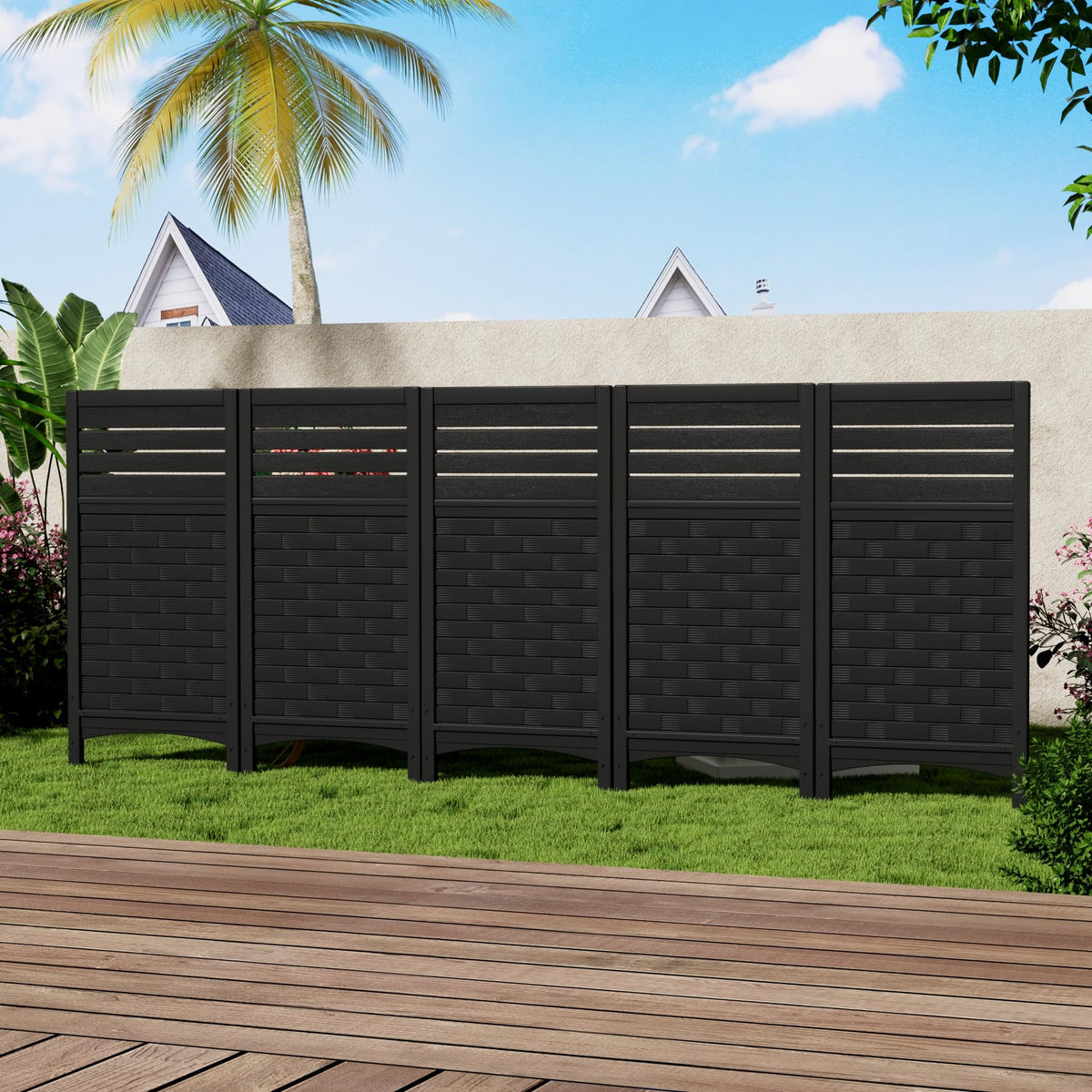 Mrosaa privacy panels arranged in an L-shape around fixtures