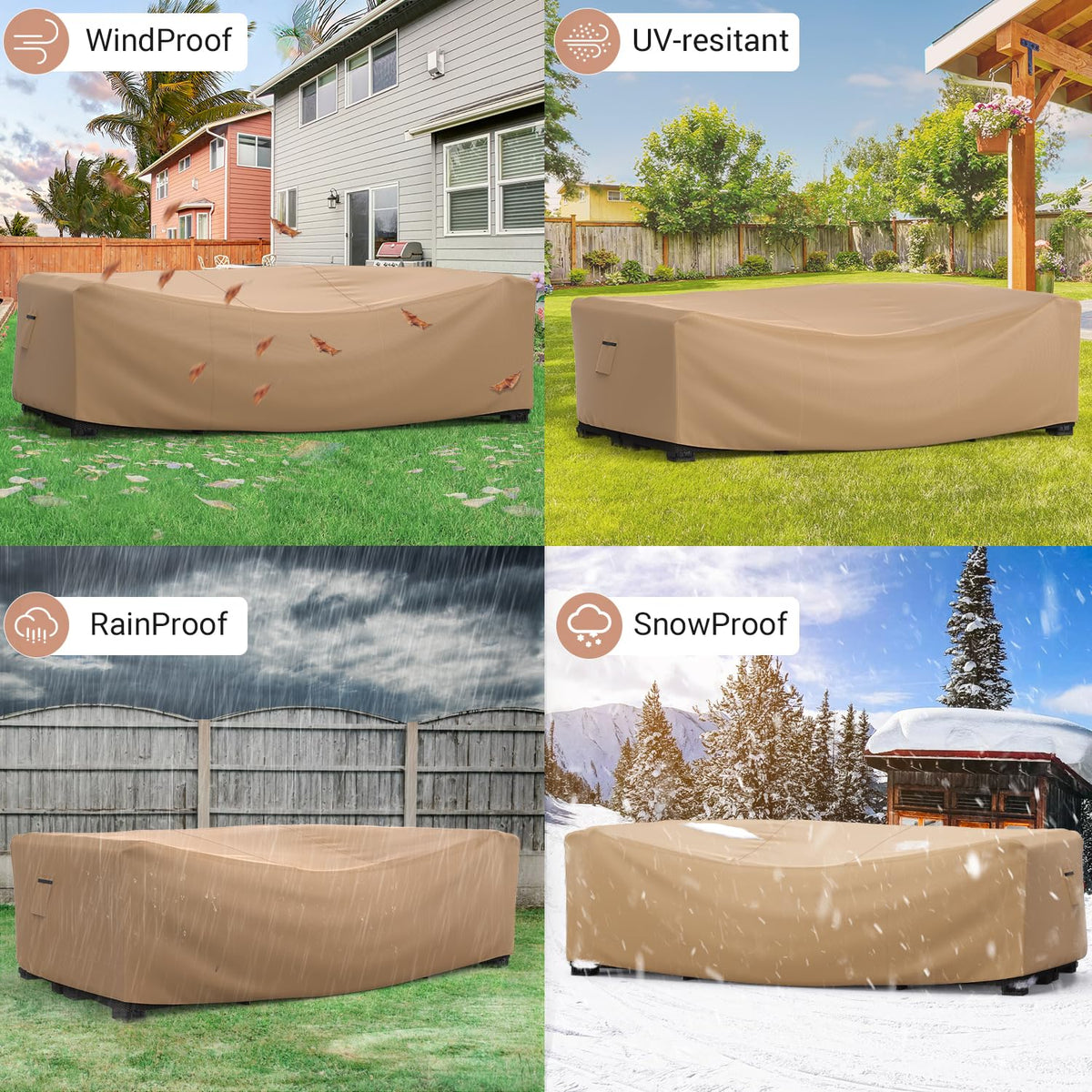 Mrrihand brown finish blends with outdoor decor while protecting furniture.