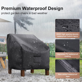 Mrrihand heavy-duty oxford fabric cover resists wind and wear for outdoor furniture.