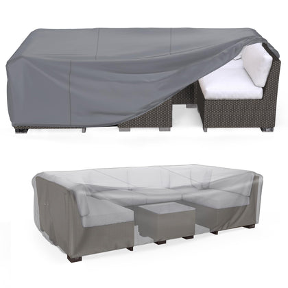 Mrrihand heavy-duty patio cover with dimensions 102L x 74W x 28H protects outdoor furniture.