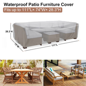 Mrrihand outdoor sofa cover close-up stitching shows reinforced seams for durability