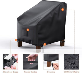 Mrrihand patio chair cover fits up to 30x27x36 fully enclosing furniture