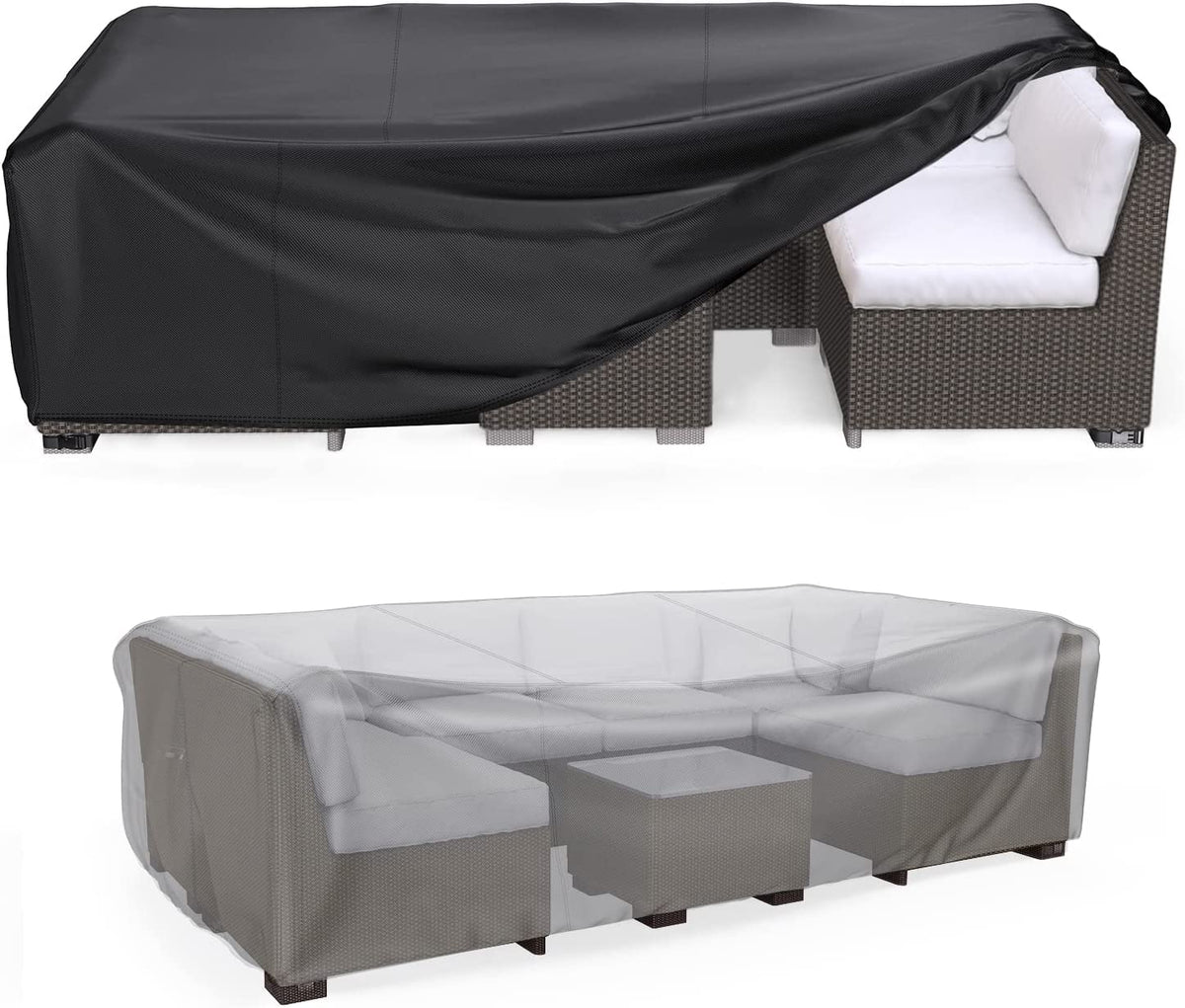 Mrrihand patio cover with waterproof inner coating protecting furniture from rain.