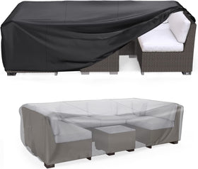Mrrihand patio cover with waterproof inner coating protecting furniture from rain.