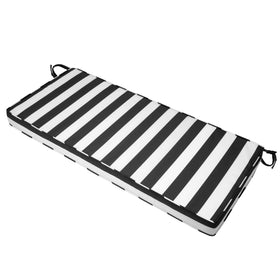 Mrsenloi outdoor bench cushion in black and white stripes for 48x16x3 in benches.