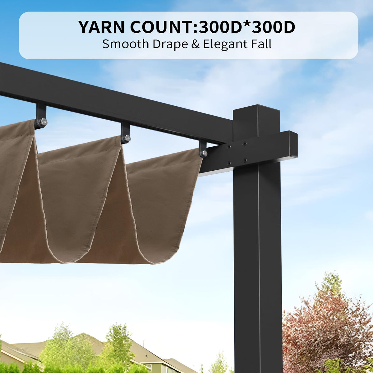 Mrsenloi pergola shade cover retractable for flexible sun control