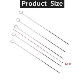 Mrxxjz heavy-duty skewers on grill setup, ideal for even cooking.