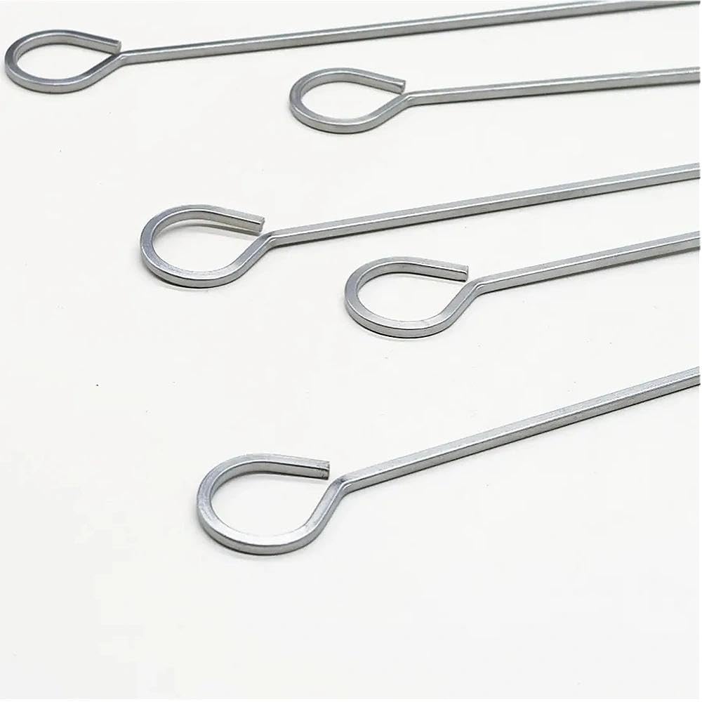 Mrxxjz skewers with pointed ends for easy loading of ingredients.
