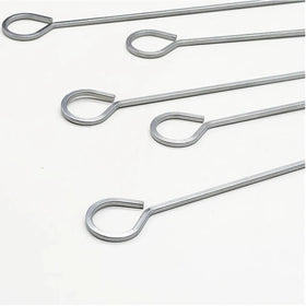 Mrxxjz skewers with pointed ends for easy loading of ingredients.