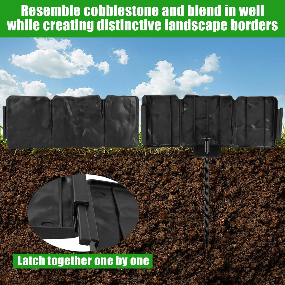 MSISILY anchoring spikes securing edging for durable borders in all weather.