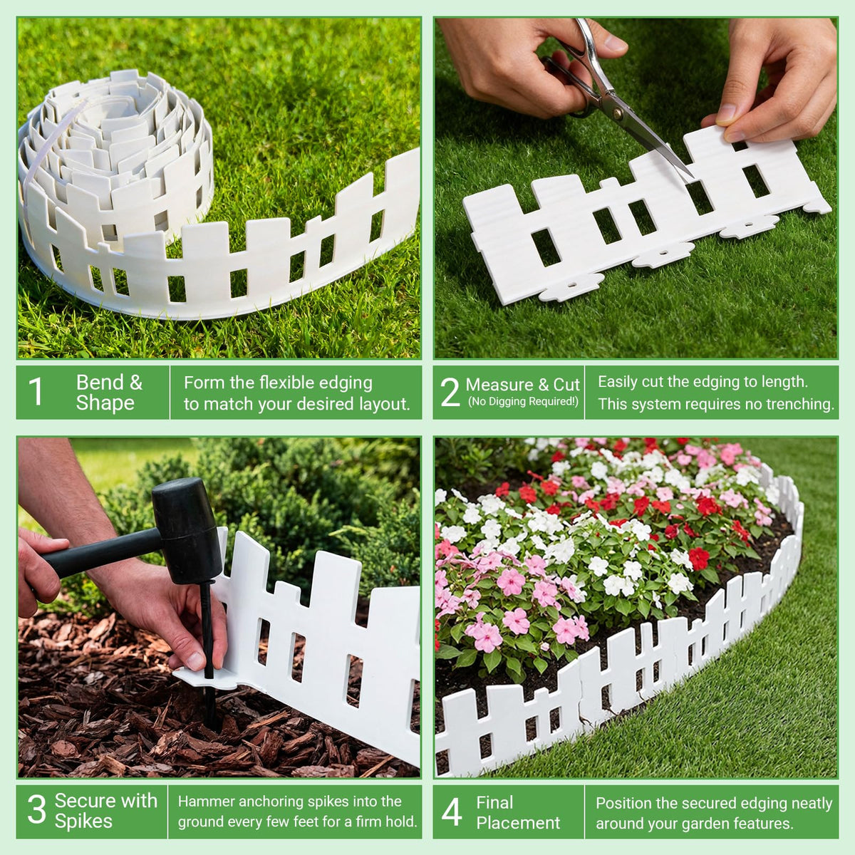 MSISILY PP plastic edging remains durable under sun, rain, and frost