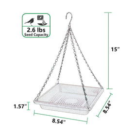 MSKIAUO green feeder tray with mesh design offers drainage and easy viewing of seeds.